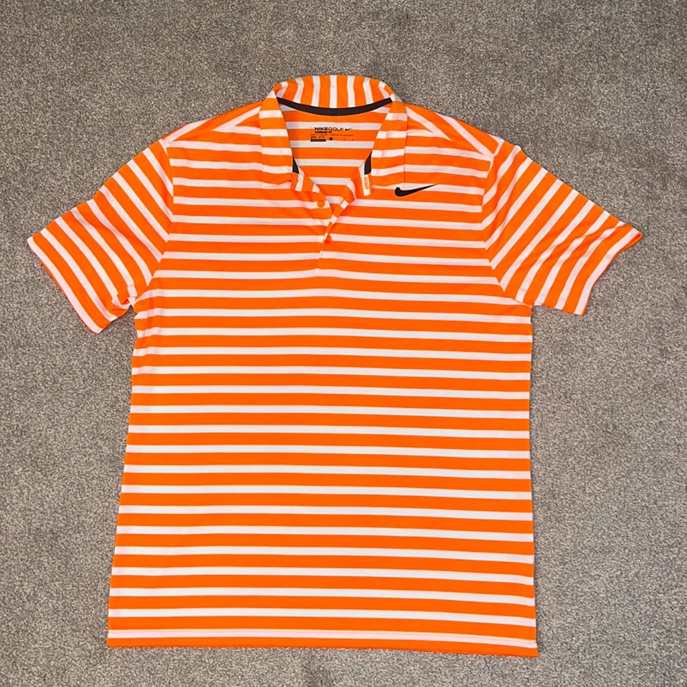 Nike Golf Dri-Fit polo size L 🧡⛳️🤍